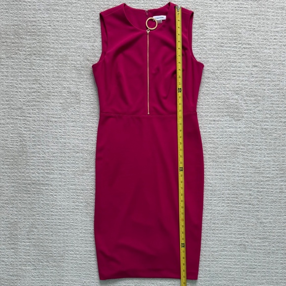 CALVIN KLEIN | NWT Pink Sleeveless Sheath Dress Sz 8 - Picture 3 of 8